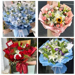 新乡市获嘉原阳新乡县延津县同城鲜花店玫瑰百合花束送老婆女朋友