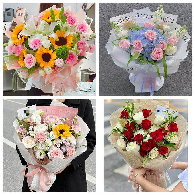 向日葵玫瑰混搭花束送朋友天津西于庄双环邨咸阳北路街同城鲜花店