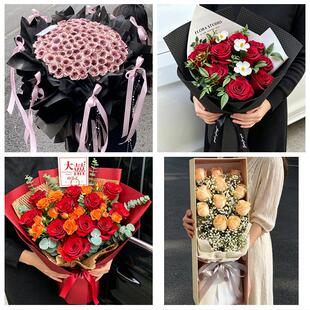 北京东城区东花市龙潭体育馆路同城鲜花店七夕玫瑰花束送女友老婆