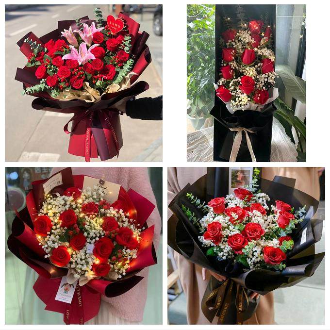 送四川省内江市资中县隆昌县同城鲜花店情人节玫瑰花束礼盒送女友
