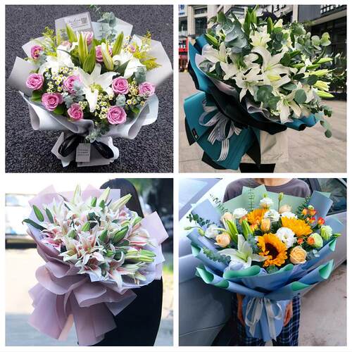 送开封市禹王台区祥符区杞县同城鲜花店订玫瑰百合送女友老婆生日