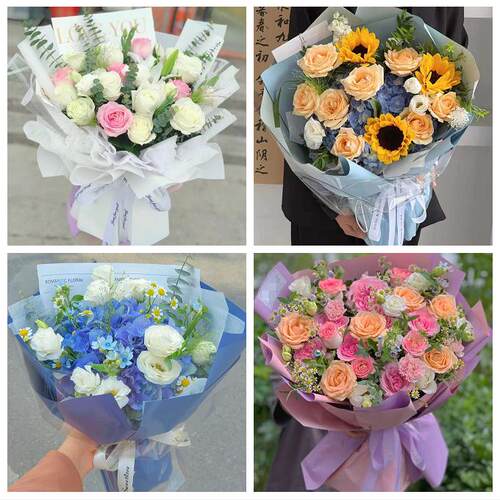 济宁市金乡嘉祥县汶上泗水县同城鲜花店玫瑰向日葵绣球送朋友生日