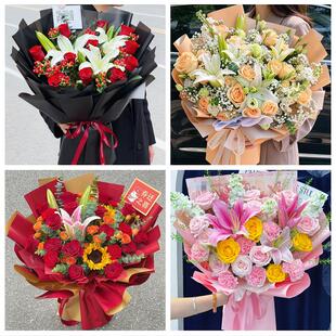 达州市通川达川区宣汉开江县同城鲜花店玫瑰百合花束送老婆女朋友