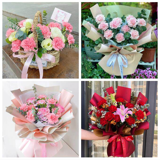 淄博市周村区桓台高青沂源县同城鲜花店38节康乃馨百合花束送长辈