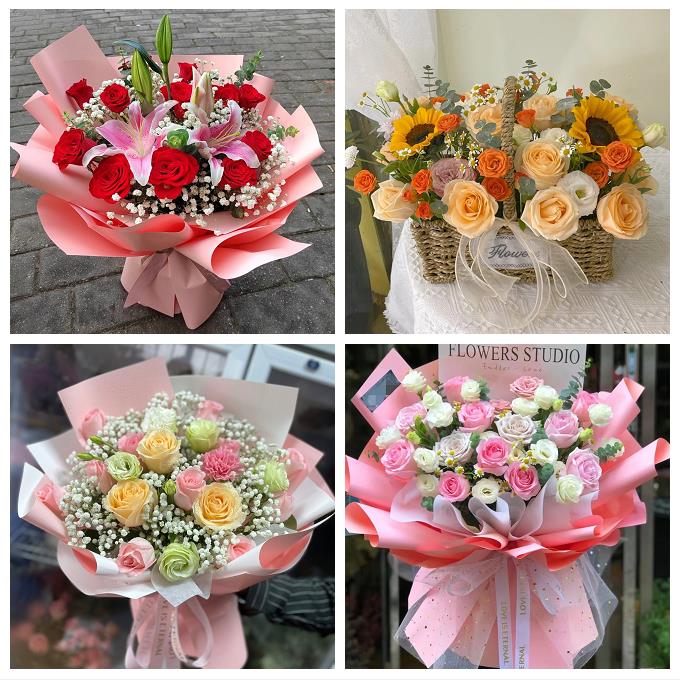 天津和平劝业场小白楼体育馆同城鲜花店玫瑰混搭花束配送领导女友