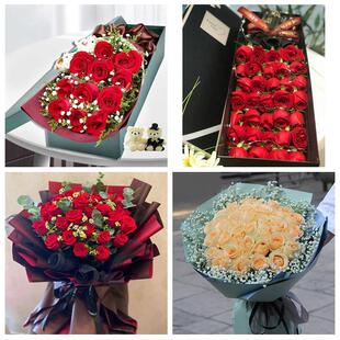 河北廊坊市大厂县霸州市三河市同城鲜花店送11朵33枝玫瑰表白女友