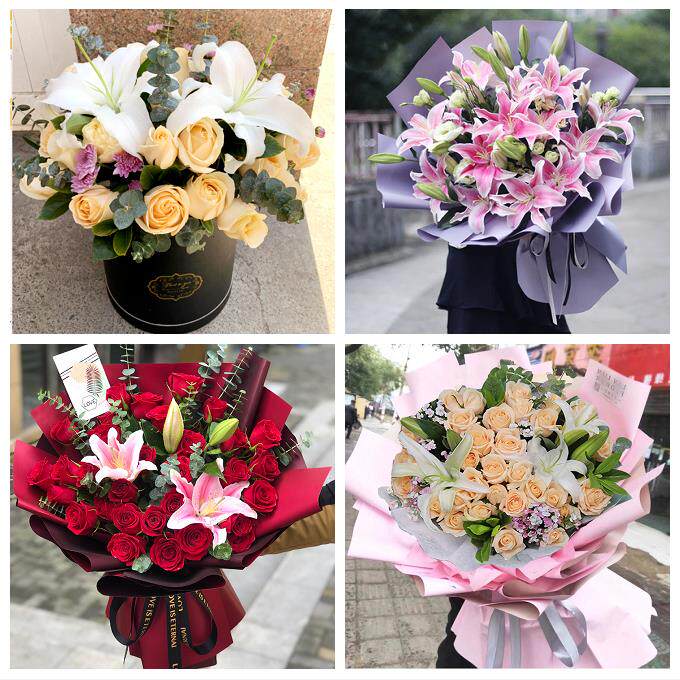 宝鸡市渭滨金台陈仓区凤翔县同城鲜花店订玫瑰百合送女友老婆生日