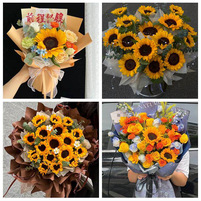 向日葵玫瑰混搭花束送朋友贵阳市南明云岩区花溪乌当区同城鲜花店