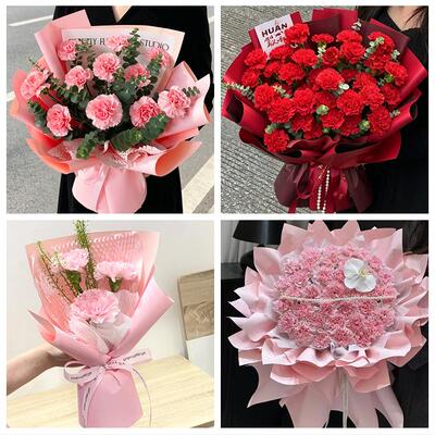 唐山市路南路北古冶区开平区同城鲜花店配送母亲节康乃馨百合花束