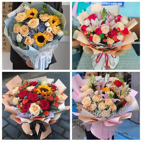 南阳市宛城卧龙区南召方城县同城鲜花店玫瑰向日葵绣球送朋友生日