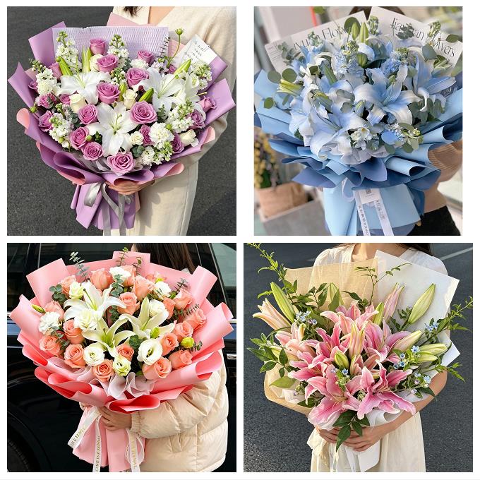 送衡水市阜城县冀州市深州市同城鲜花店玫瑰百合花束送老婆女朋友