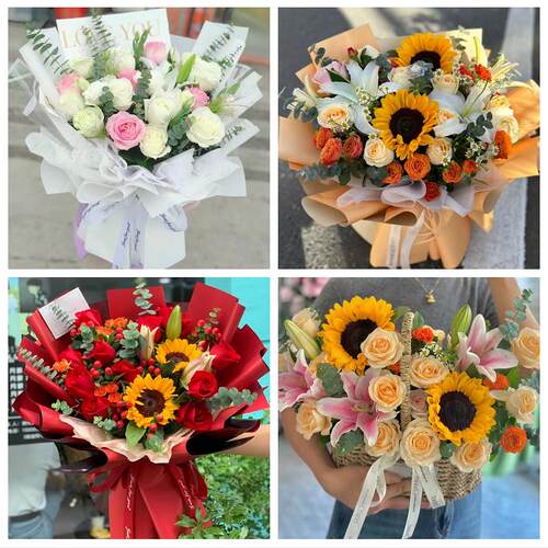 送山东省莱芜市莱城区钢城区同城鲜花店玫瑰向日葵绣球送朋友生日