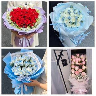 广西崇左市江州区扶绥县凭祥市同城鲜花店七夕玫瑰花束送女友老婆