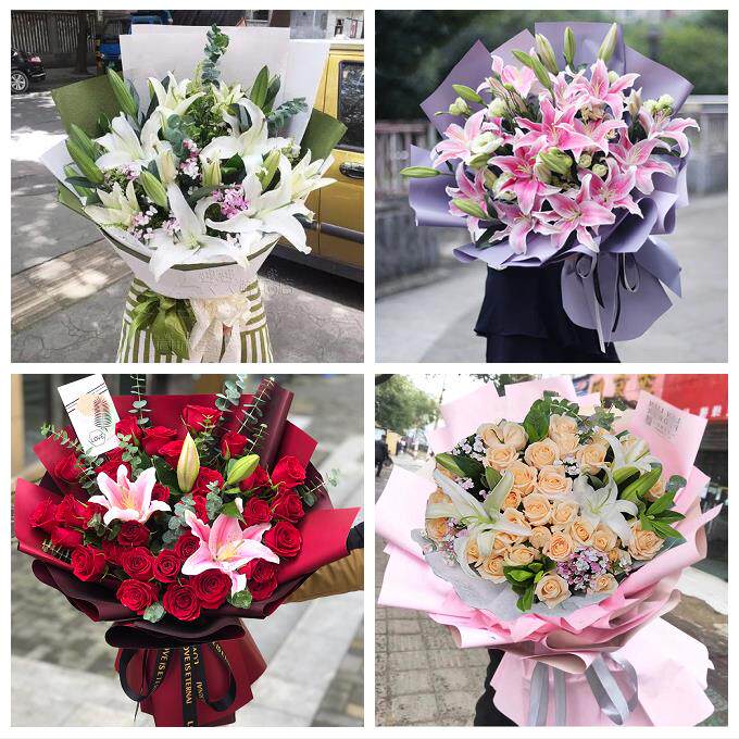 送深圳市光明新区公明龙华镇同城鲜花店订玫瑰百合送女友老婆生日
