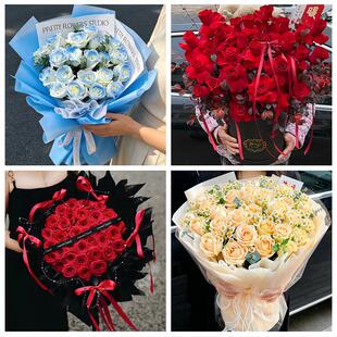 克拉玛依市区独山子区白碱滩区同城鲜花店七夕玫瑰花束送女友老婆