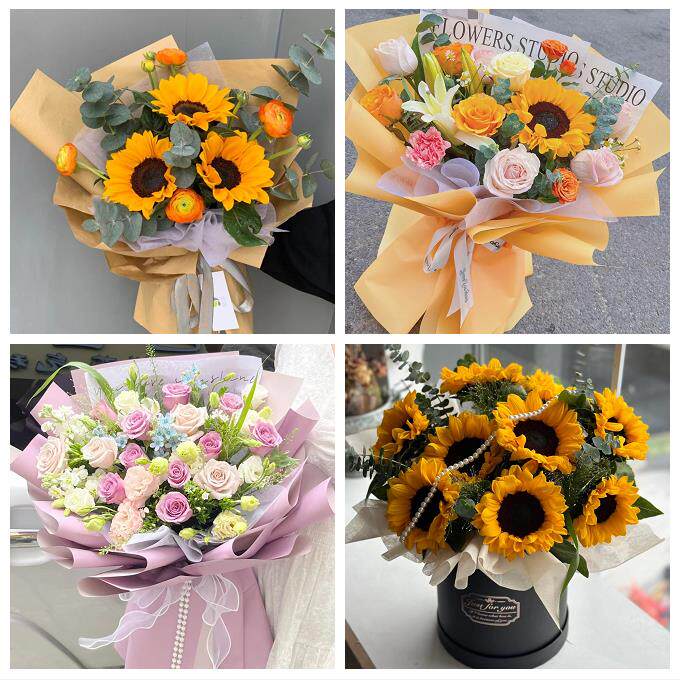 上海市金山区石化朱泾镇枫泾镇同城鲜花店向日葵玫瑰混搭生日花束