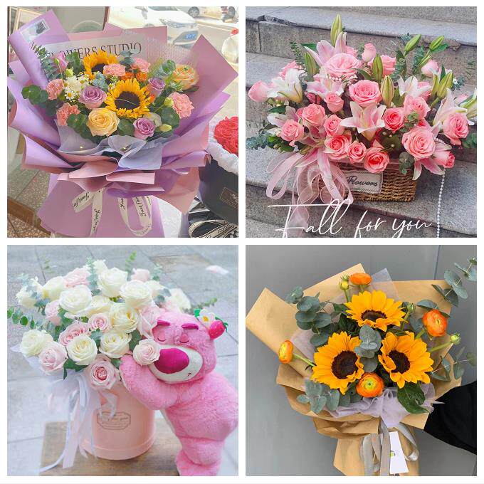 北京市大兴区魏善庄镇长子营镇同城鲜花店向日葵玫瑰混搭生日花束