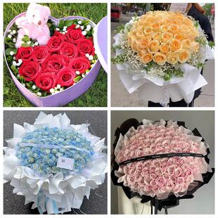 河北衡水市桃城区冀州市枣强县鲜花店同城配送女朋友情人节红玫瑰