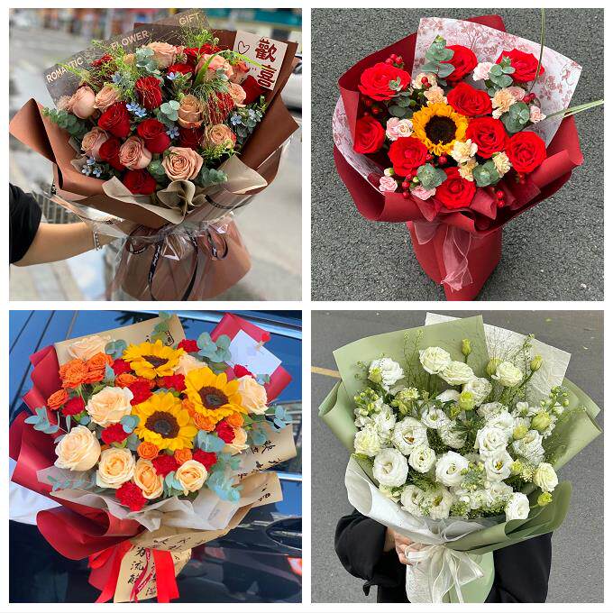 向日葵玫瑰混搭花束送朋友上海市浦东新区高行高东张江同城鲜花店