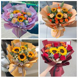 北京市昌平区北七家兴寿镇附近同城鲜花店学生高考向日葵玫瑰花束
