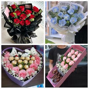 吉林白山市浑江区江源区抚松县鲜花店同城配送女朋友情人节红玫瑰