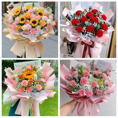 聊城东阿县冠县高唐县临清市同城鲜花店配送教师节康乃馨百合花束