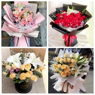 百色市乐业田林西林县隆林县同城鲜花店订玫瑰百合送女友老婆生日