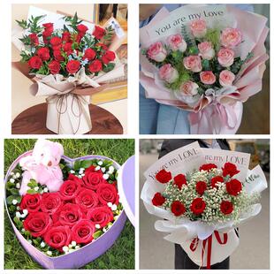 江西赣州市章贡区赣县区信丰县鲜花店同城配送女朋友情人节红玫瑰