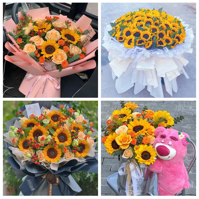 广西桂林市雁山区临桂区阳朔县同城鲜花店学生高考向日葵玫瑰花束