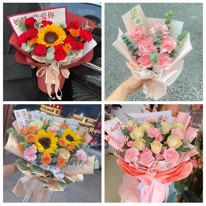 吉林昌邑龙潭船营丰满区永吉同城鲜花店配送教师节康乃馨百合花束