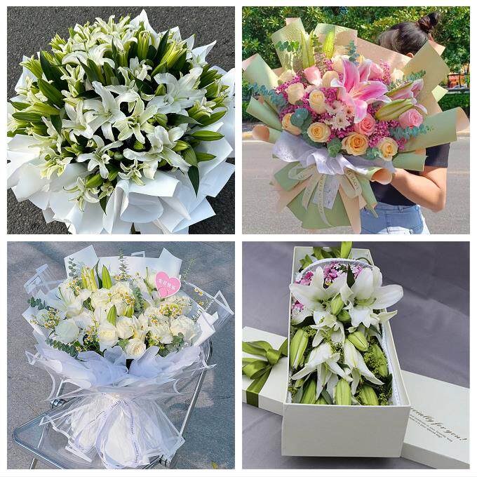 送武汉市武昌区青山区洪山区同城鲜花店送闺蜜女朋友百合玫瑰花束