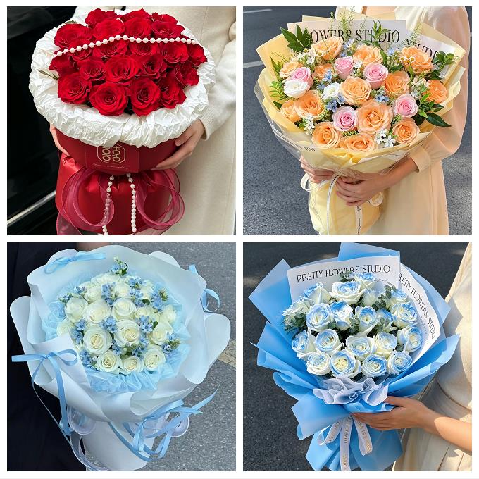 山东济南市历下区市中区槐荫区同城鲜花店七夕玫瑰花束送女友老婆