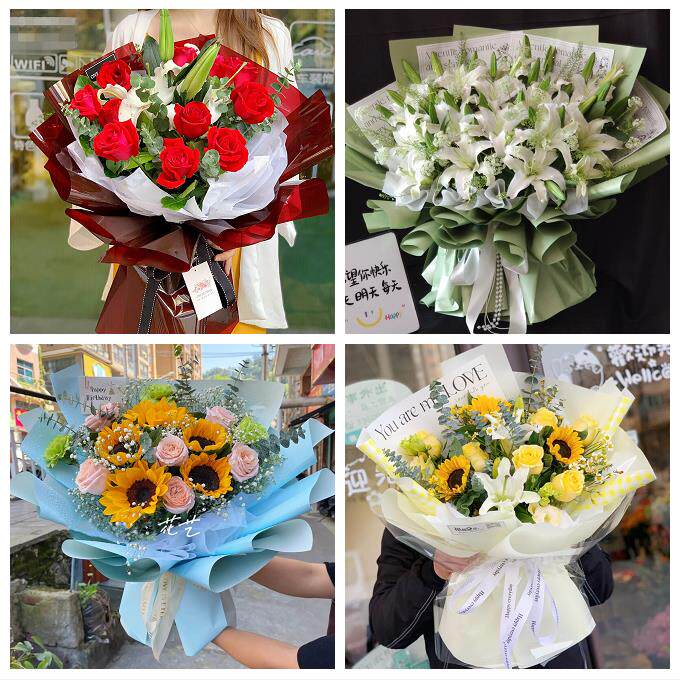 唐山市丰南丰润区滦县滦南县同城鲜花店送闺蜜女朋友百合玫瑰花束