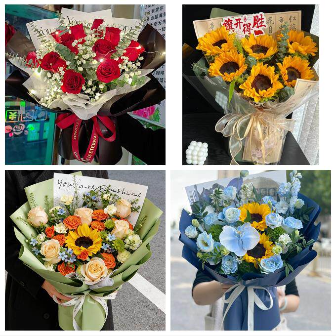 向日葵玫瑰混搭花束送朋友阳泉城区矿区郊区平定县盂县同城鲜花店