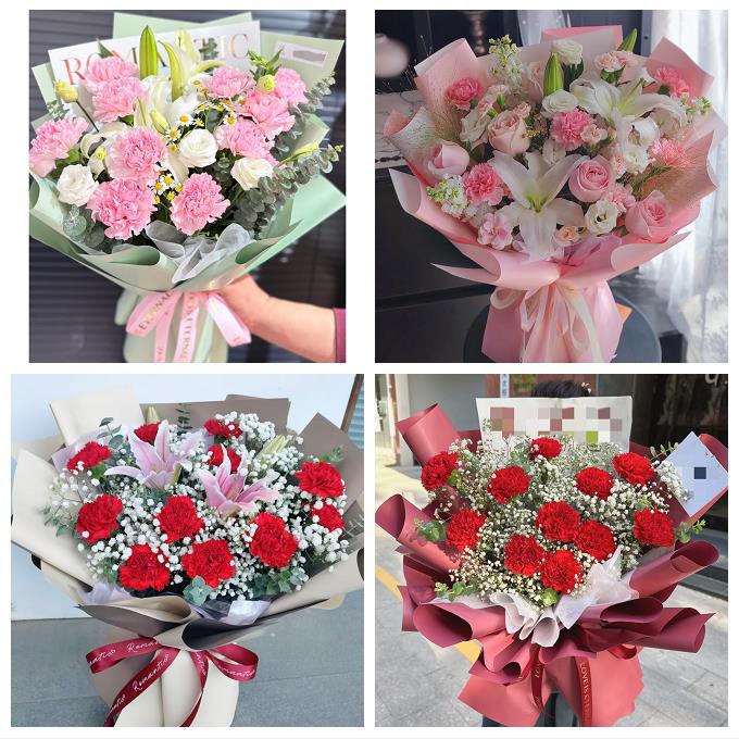 上海市徐汇区枫林长桥田林街同城花店康乃馨百合鲜花束送长辈生日