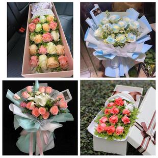 新疆叶城麦盖提县岳普湖巴楚县同城鲜花店送11朵33枝玫瑰表白女友