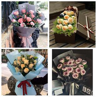 北京市顺义区石园空港双丰街道同城鲜花店送11朵33枝玫瑰表白女友