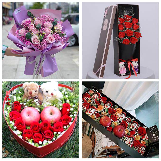 北京市房山区城关新镇向阳街同城鲜花店送女朋友闺蜜圣诞玫瑰礼盒