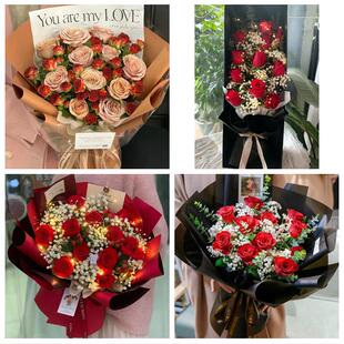 上饶市铅山横峰县弋阳余干县同城鲜花店情人节玫瑰花束礼盒送女友