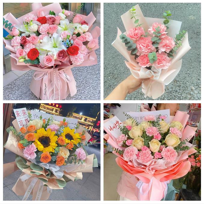 上海市浦东新区周家渡街塘桥同城鲜花店配送教师节康乃馨百合花束