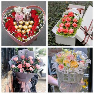 天津市武清区城关东马圈黄花店同城鲜花店送11朵33枝玫瑰表白女友