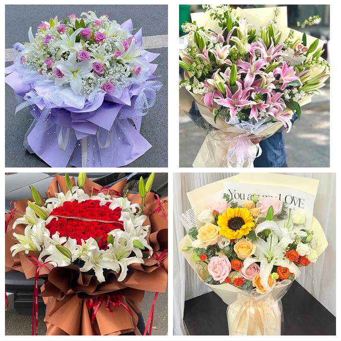 河南洛阳市孟津县新安县栾川县同城鲜花店送玫瑰百合花束老婆生日