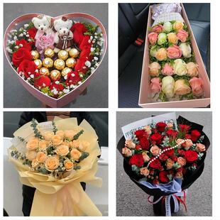 河北省石家庄市长安桥西新华区同城鲜花店送11朵33枝玫瑰表白女友