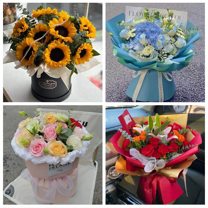 重庆江北区五里店郭家沱铁山坪同城鲜花店向日葵玫瑰混搭生日花束