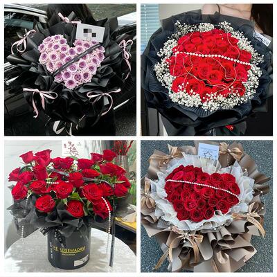 520玫瑰花束礼盒送女友广东梅州五华平远蕉岭县兴宁市同城鲜花店