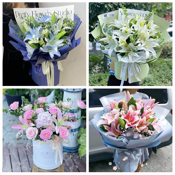 郑州上街惠济区中牟县巩义市同城鲜花店送闺蜜女朋友百合玫瑰花束