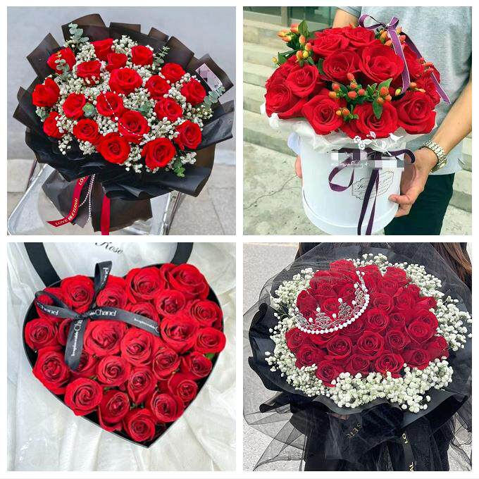 上海青浦区夏阳盈浦香花桥白鹤鲜花店同城配送女朋友草莓玫瑰花束