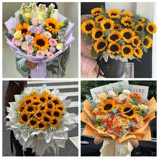 中高考向日葵玫瑰混搭花束临沧市临翔区云县永德凤庆县同城鲜花店