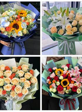 铜仁市印江德江县沿河松桃县同城鲜花店送男士朋友向日葵玫瑰花束