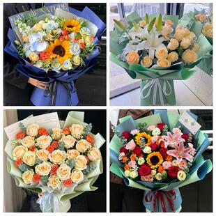 铜仁市印江德江县沿河松桃县同城鲜花店送男士朋友向日葵玫瑰花束